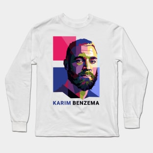 Karim Benzema Pop Art Portrait Long Sleeve T-Shirt